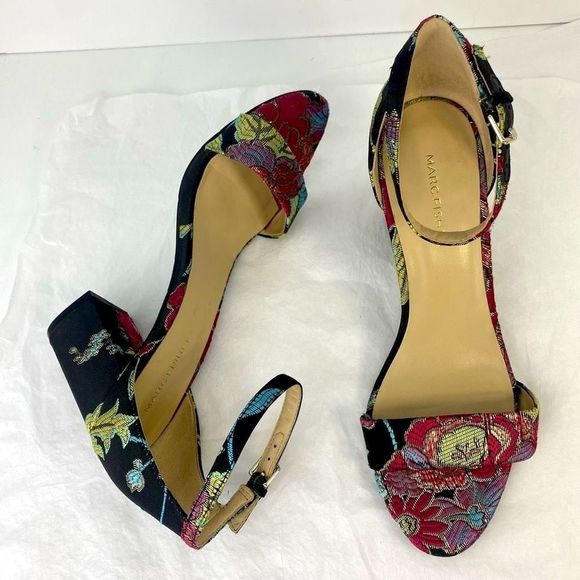 Marc Fisher Shoes - Marc fisher Floral print Heels Minimal Strap Women’s Size 8